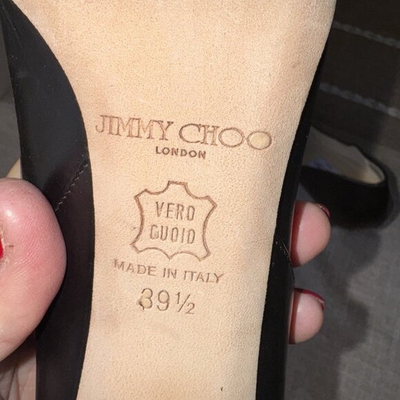 Jimmy Choo Romy 85 black kid leather pointy toe pumps - Picture 6 of 6